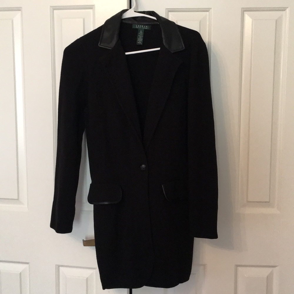 Ralph Lauren Black Jacket Leather Collar